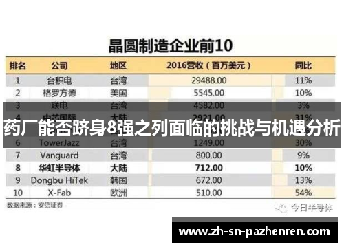 药厂能否跻身8强之列面临的挑战与机遇分析