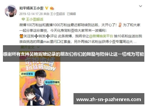 感谢所有支持吴艳妮破纪录的朋友们你们的鼓励与陪伴让这一切成为可能